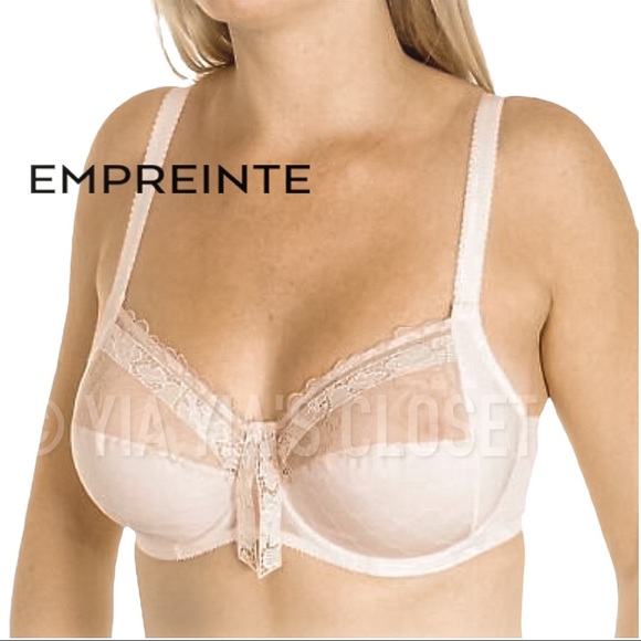 Empreinte 46D Lucy 07116 Full-Cup Unpadded Underwire French Lace Bra in Blush - Picture 1 of 16